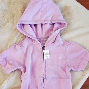 Girls, new with tag - toddler 4 purple short sleeve zipper sweatshirt wi…